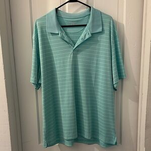 Men's Light Blue Striped Polo Shirt